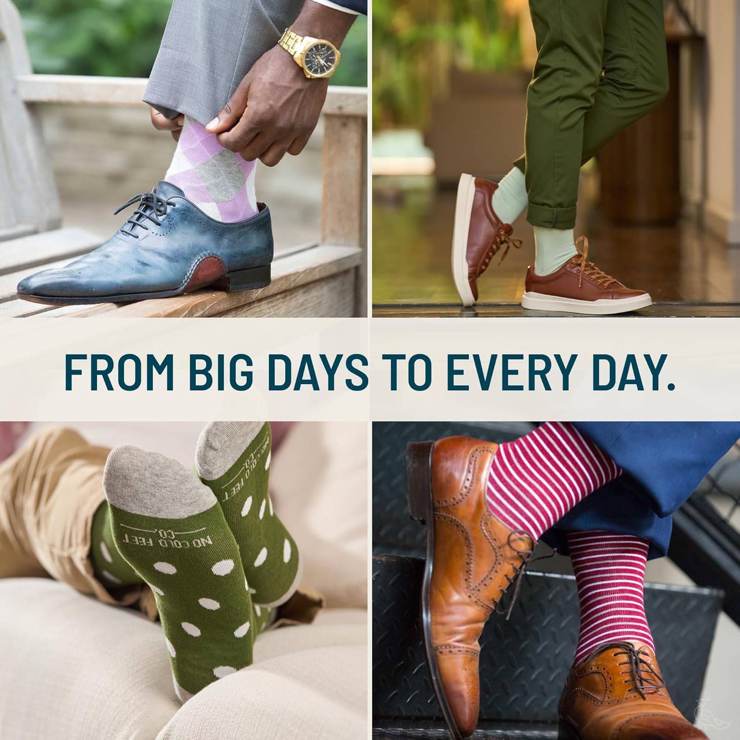 No Cold Feet Men’s Blue Dress Socks – Classic Soft Crew Dress Socks, All-Day Comfort for Work, Business or Weddings - Image 2