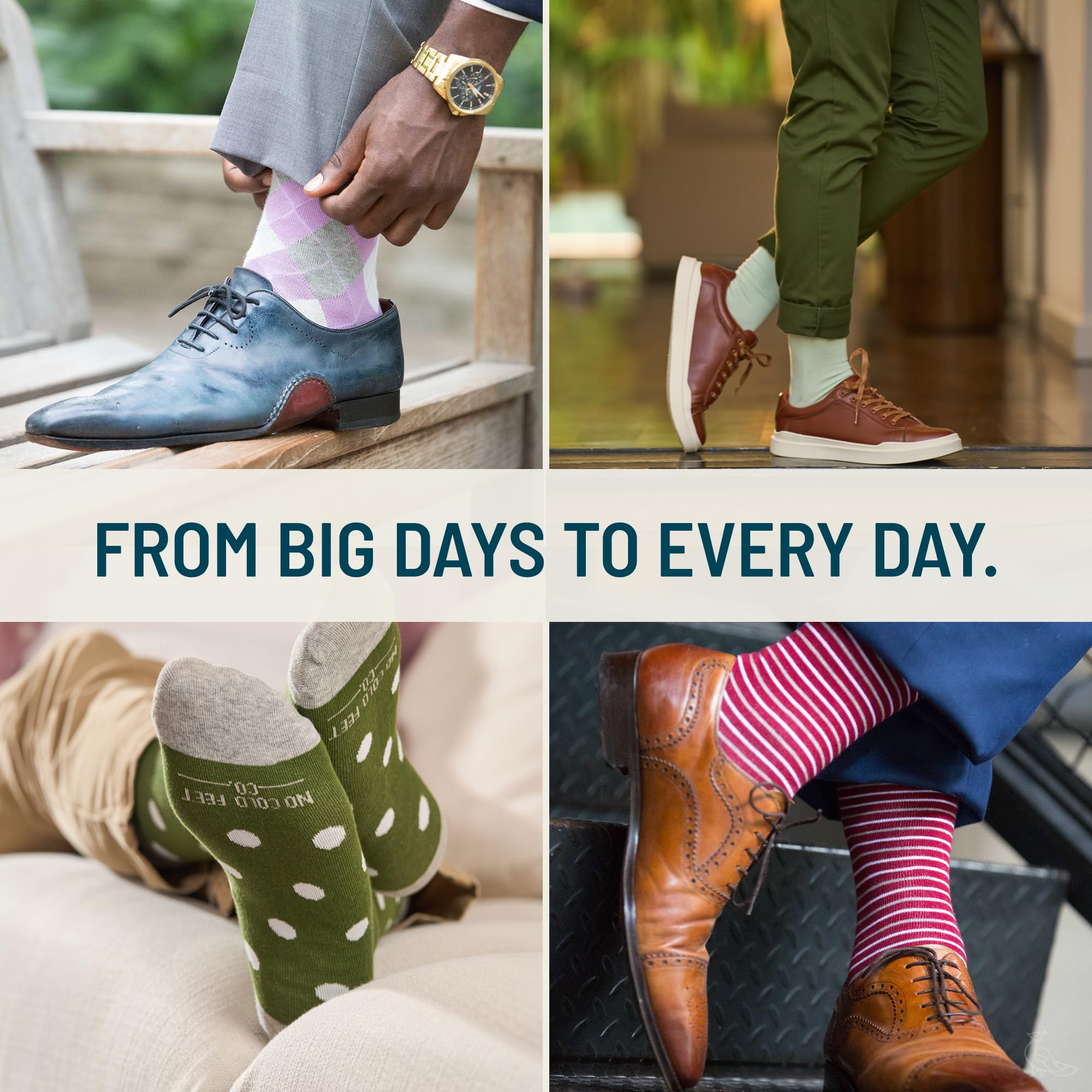 No Cold Feet - Divertidos calcetines coloridos morados novedosos para hombre, para vestir, casual, formal, padrinos de boda, un par