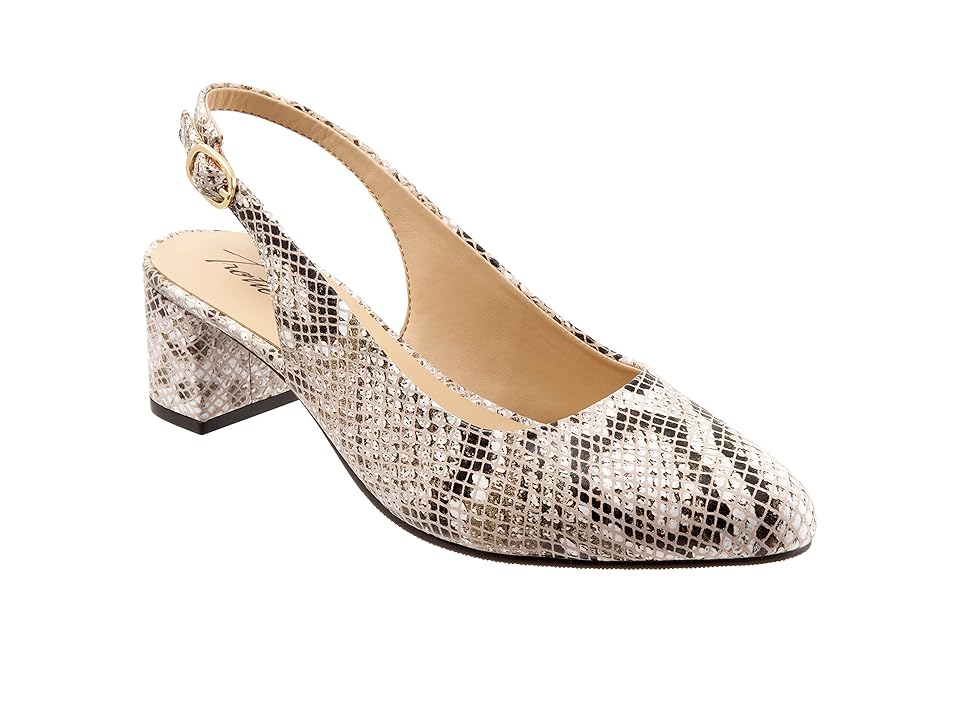 Trotters Kay (Cream Snake Veg) Women's Shoes INTERNATIONAL SHIPPING