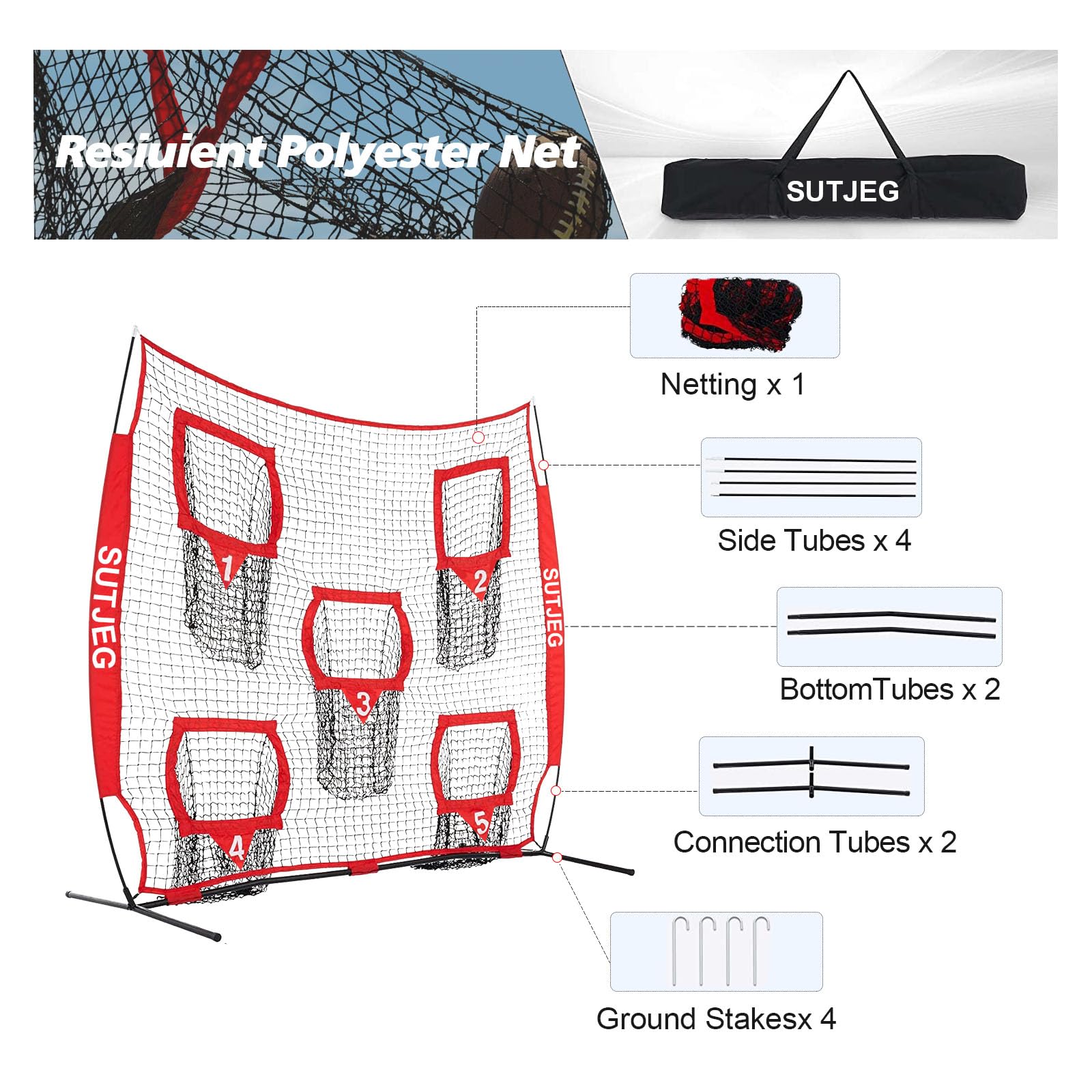 Amazon.co.jp: SUTJEG 7x7 フットボール 投げネット | クォーター