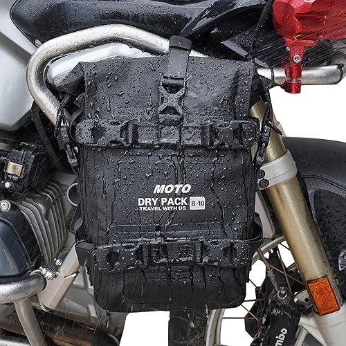 Miniatura 5 de tacxmotorrad Bolsa trasera impermeable para motocicleta, 8L, bolsa de parachoques para motocicleta, motor, equipaje de viaje, bolsa de alforja para