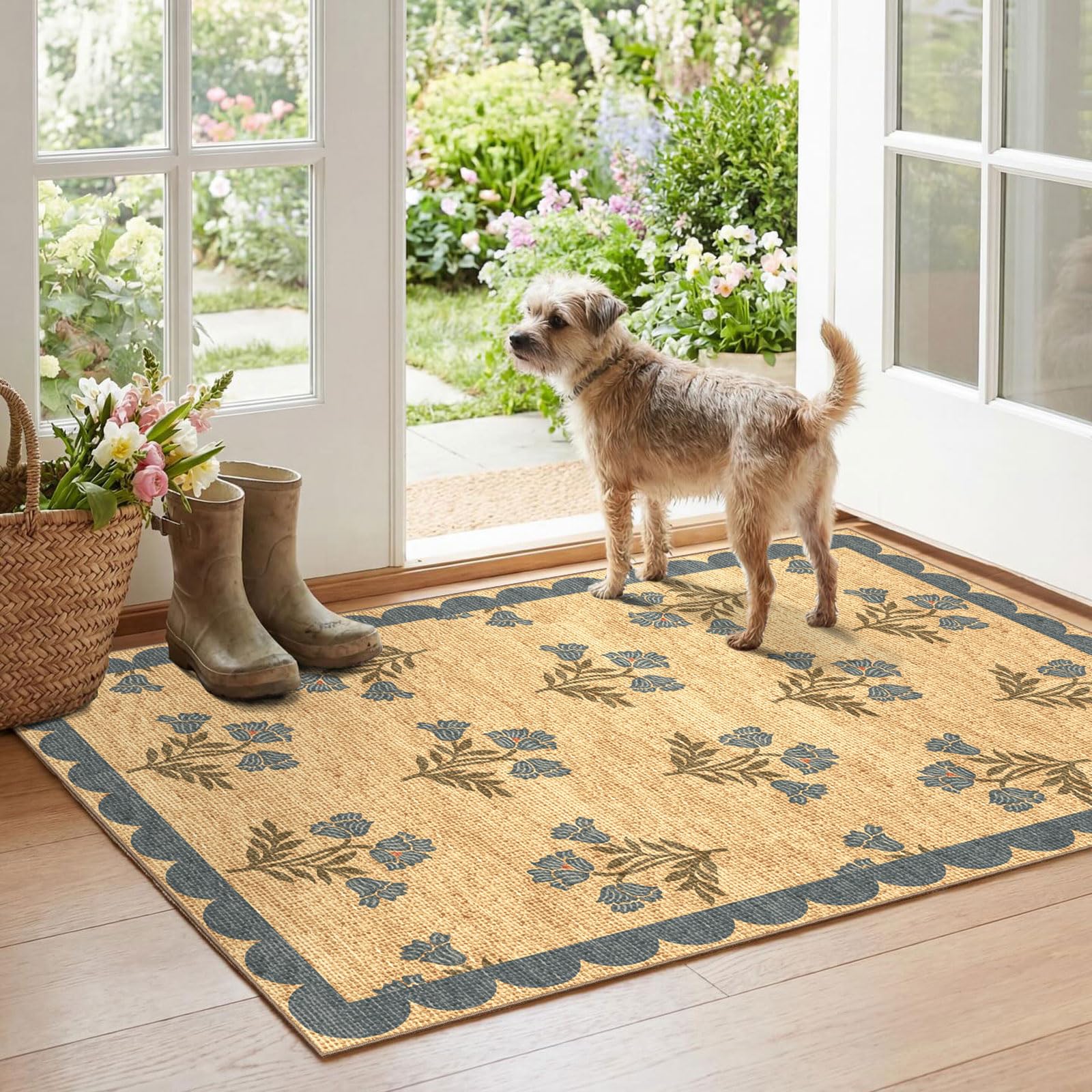 Othilic Floral Outdoor Rug - 28"x43" Front Door Mat Indoor Outside Entrance — image 1