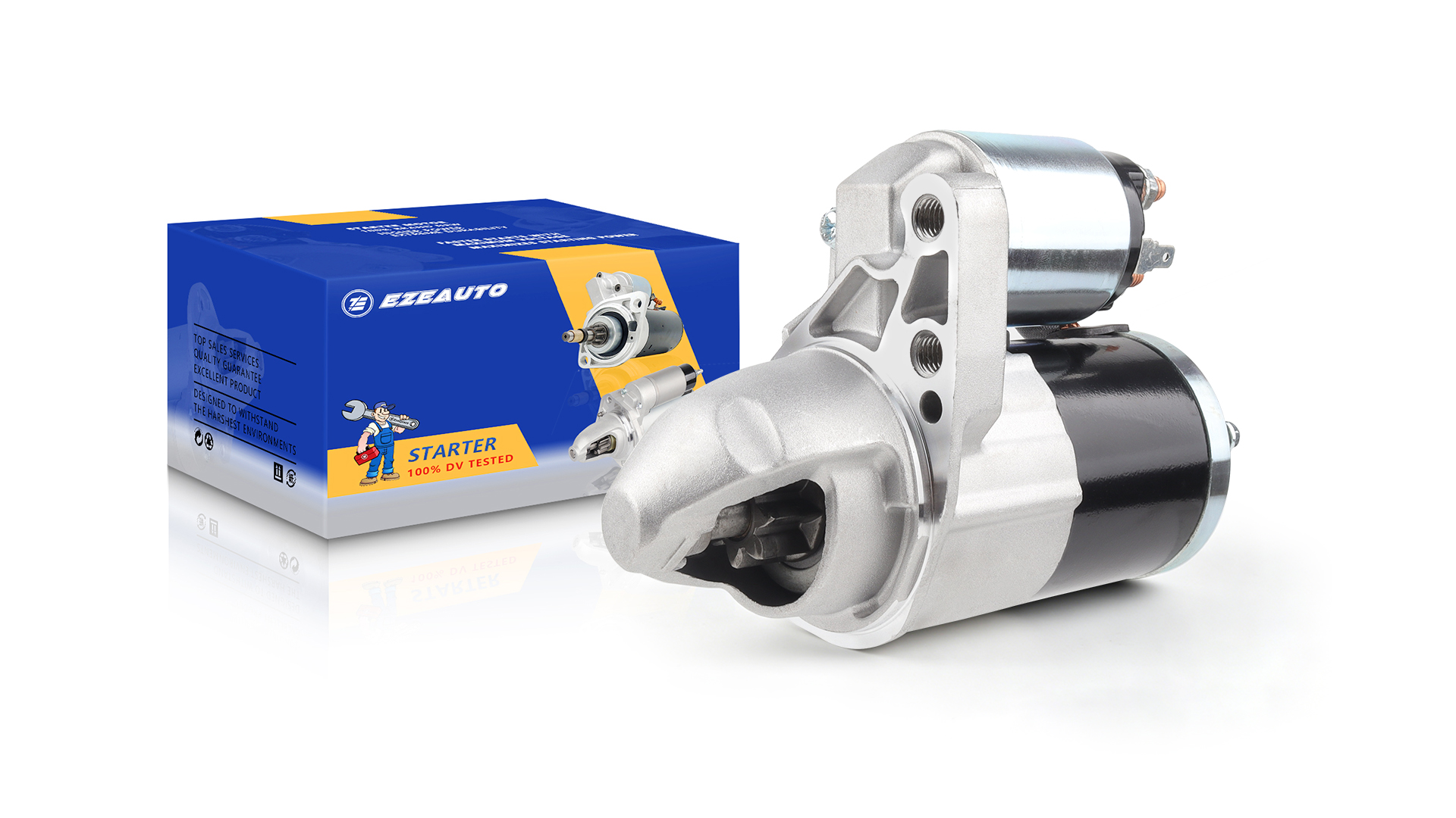 Image of Ezexpreze 19141 Starter for Chrysler 200 2011-2014 2.4L, Dodge Avenger 2011-2014 L4 2.4L, 12V 1.2KW 8 Teeth Clockwise, Replace# 56029584AA