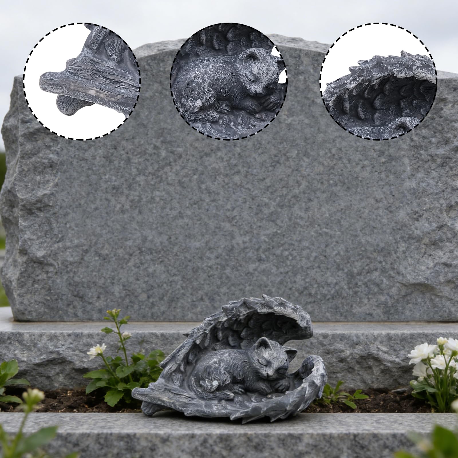Statua commemorativa per cani Gatto e angelo monumento tomba decorazione giardino