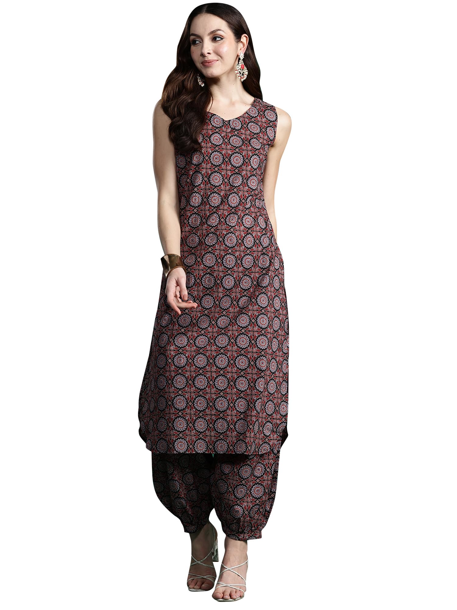 Women's Pure Cotton Printed Straight Kurta & Pant Set (KS0BK9896)-image-28