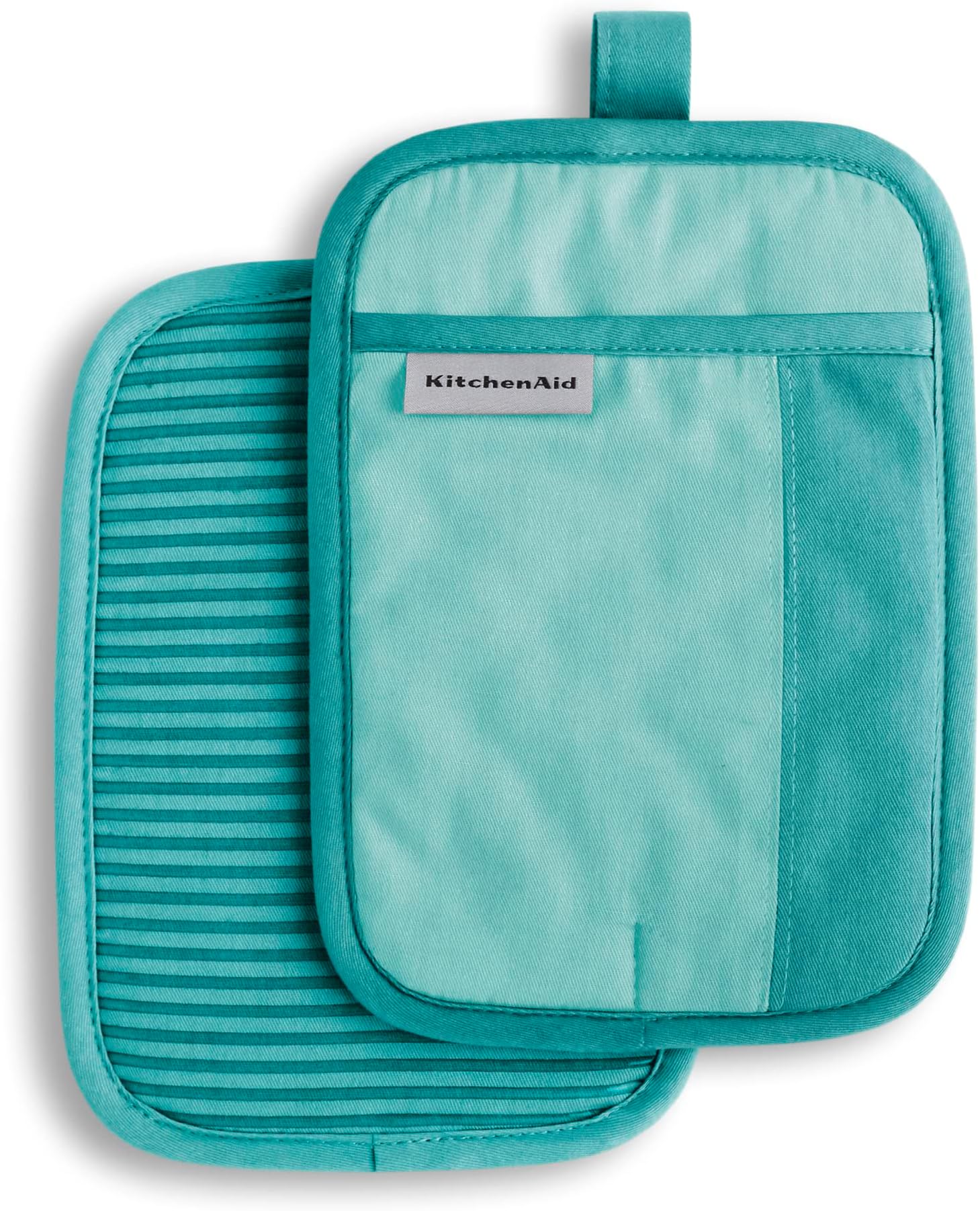 Beacon Two-Tone Non-Slip Pot Holder Set, Aqua Sky, 7"x10", 2 Piece