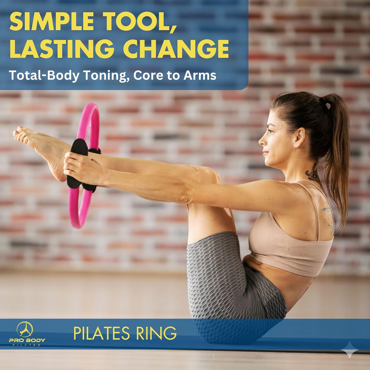 ProBody Pilates Fitness Circle – 14 Inch Pilates Ring for Focusing on Toning Inner Thighs, Arms, and Core - Image 2