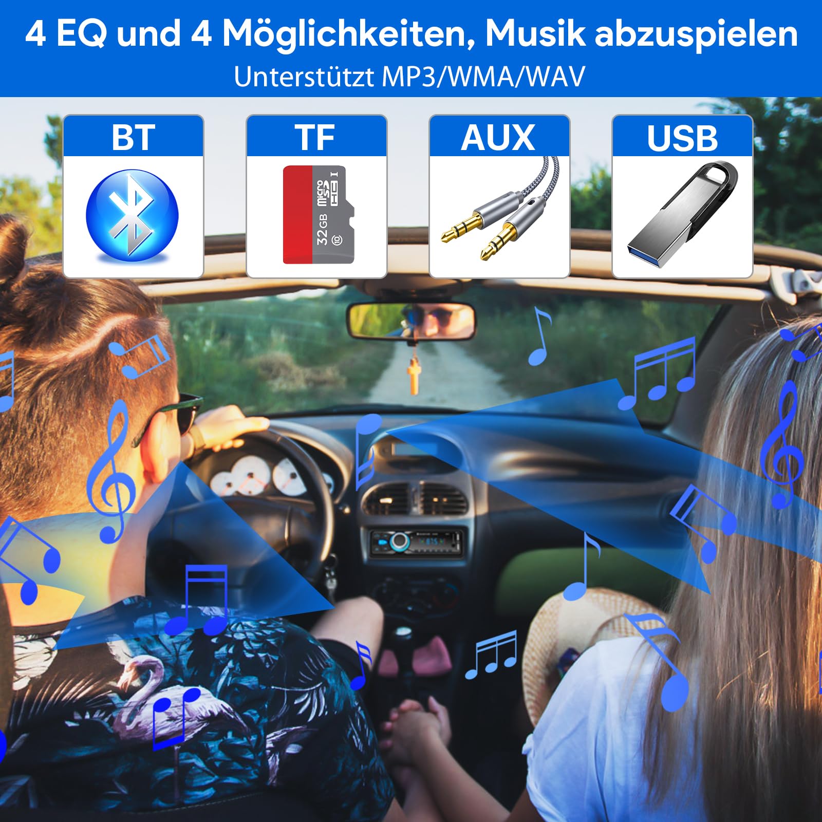 Autoradio Bluetooth,CENXINY Auto Radio Bluetooth 1Din Autoradio FM 2USB/AUX/SD Karte/MP3-Player Fernbedienung, Unterstützung für iOS/Android