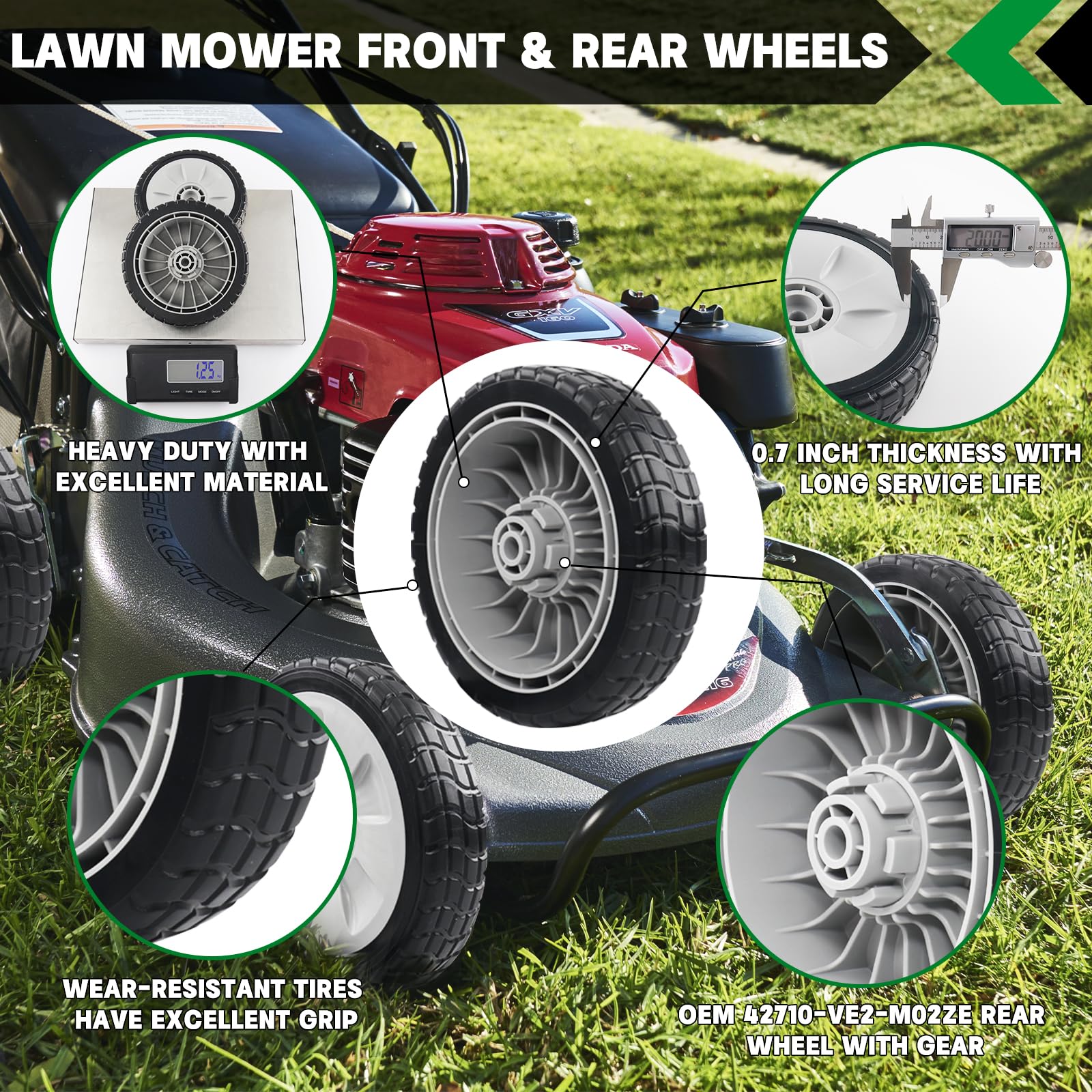 Commercial Mower Front Wheel & Tire Comp. Fits Honda HRC216 44700-VK6-010ZA
