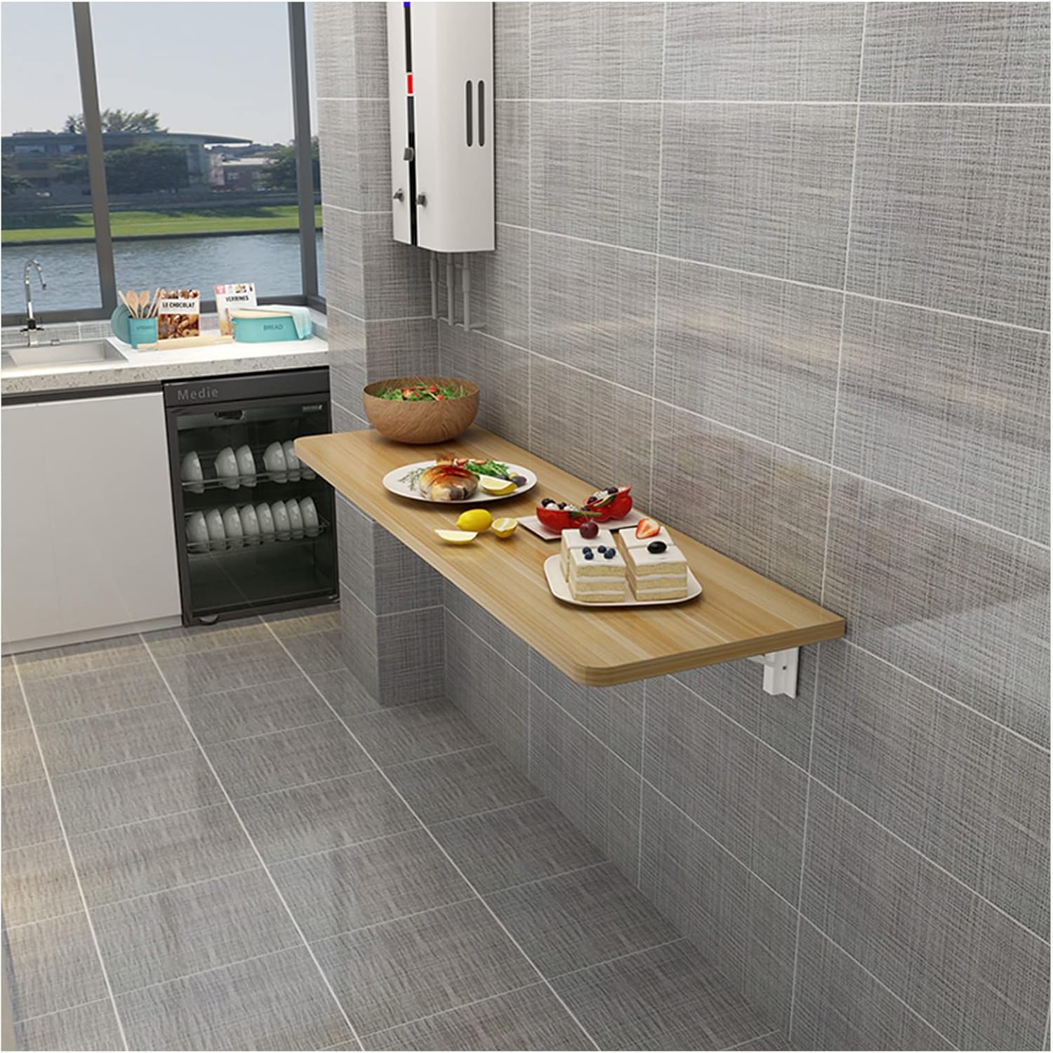 MAMEG Laundry Folding Table Folding Wall Mounted Workbench Drop Leaf Table Folding