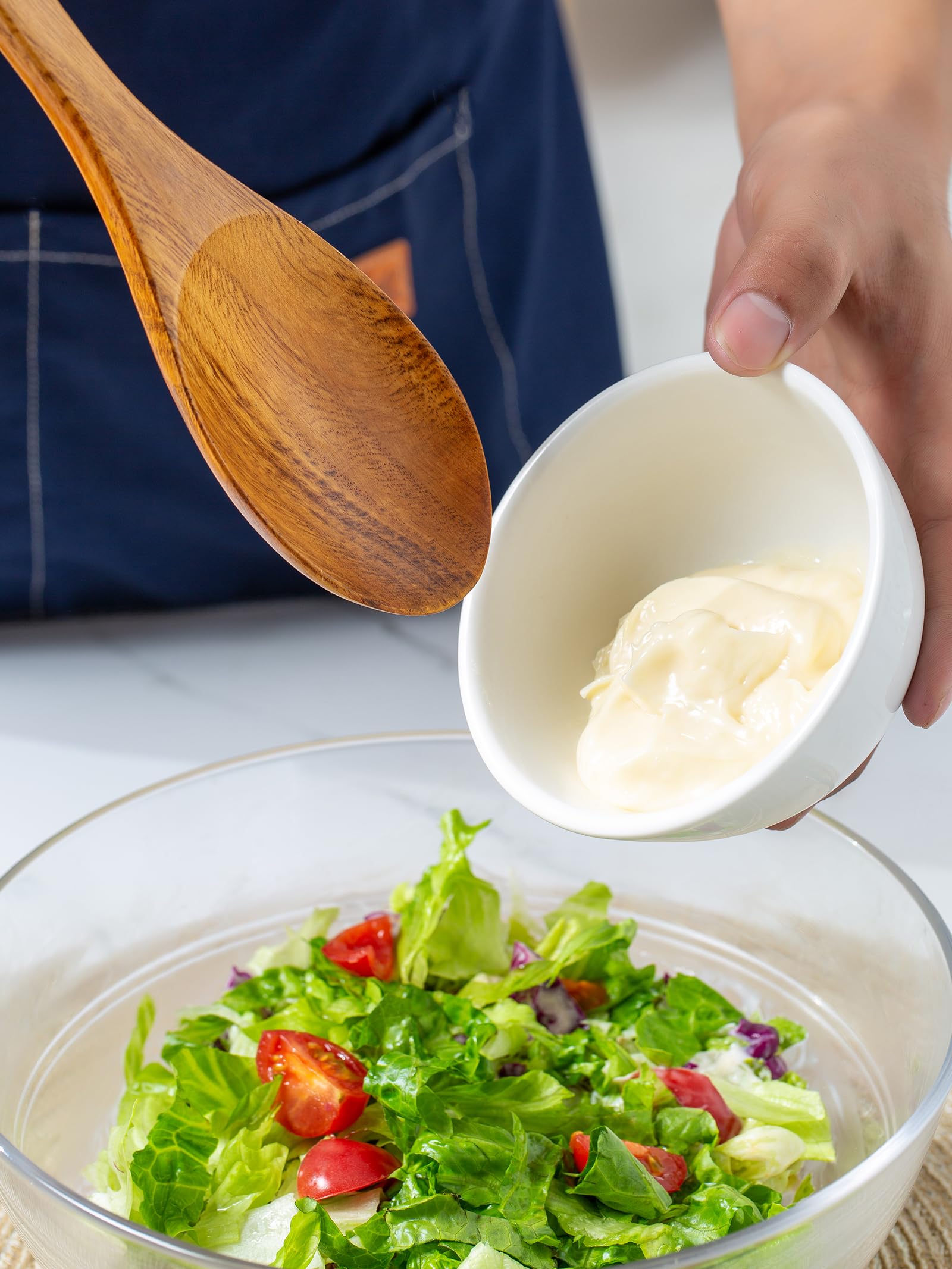 Wooden Mixing Spoon, 16.5 Inch Long Handled Wooden Spoons for Cooking And Stirring - Image 6