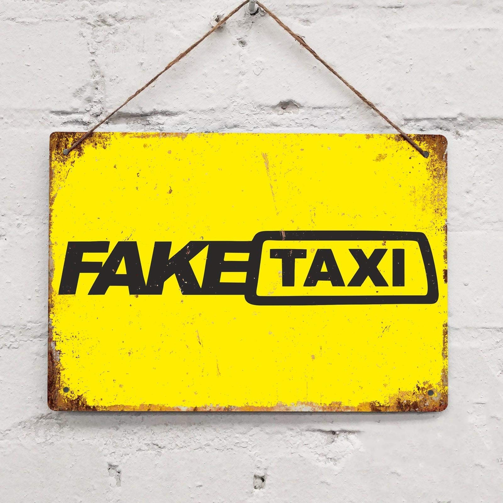 Biopracess Vintage Fake Taxi Tin Sign Metal Decor Metal Sign Wall Metal Tin Sign 8x12 inches