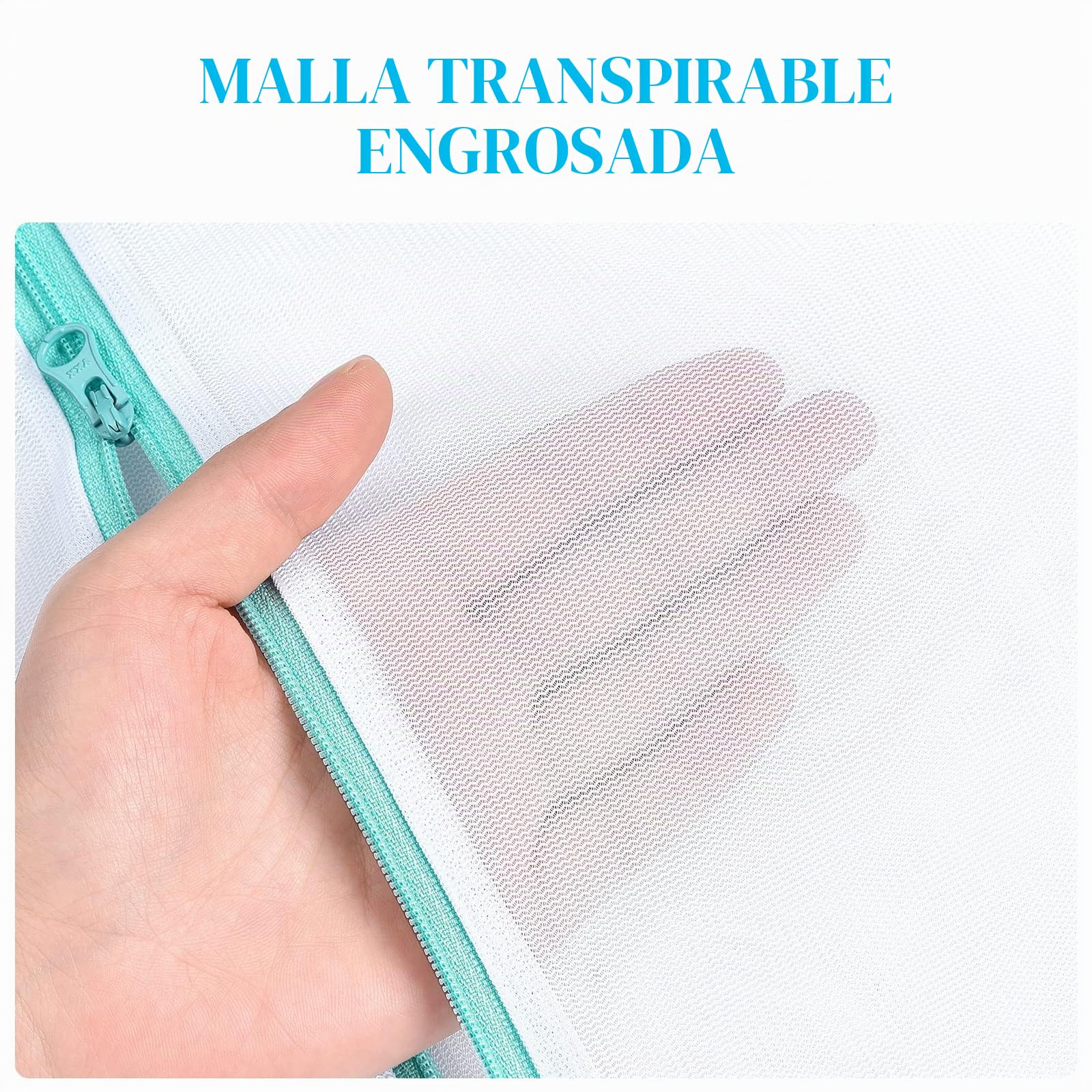 OTraki Bolsas para Lavadora con Asas 50 x 60cm 2PCS Bolsa para Ropa Sucia Reutilizable Bolsa para la Colada Grande con Cremallera para Ropa Delicada, Dormitorios Universitarios y Apartamentos