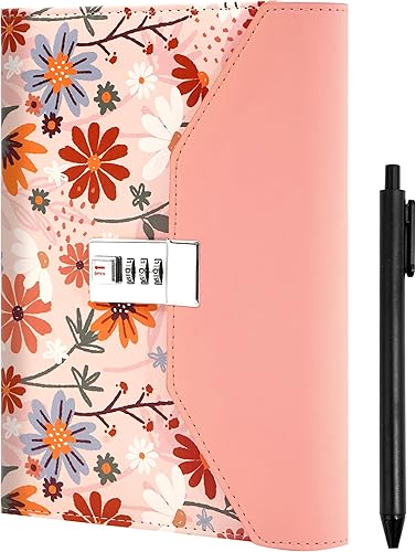 Miniatura 8 de CAGIE Diario con cerradura para mujer, diario de privacidad envolvente completo para niñas, 120 GMS, 224 páginas, cuaderno forrado grueso con