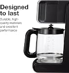 Proctor Silex 12 Cup Programmable Drip Coffee Maker, FrontFill Water Reservoir, Glass Carafe, Auto Shutoff, 3 Brew Strengths, Black & Silver (43687)