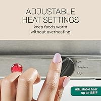 Vista 5 de HomeCraft HCBS15SS - Bandeja de cocción lenta y calentadora de acero inoxidable de 3 estaciones de 1.5 cuartos de galón, temperatura ajustable