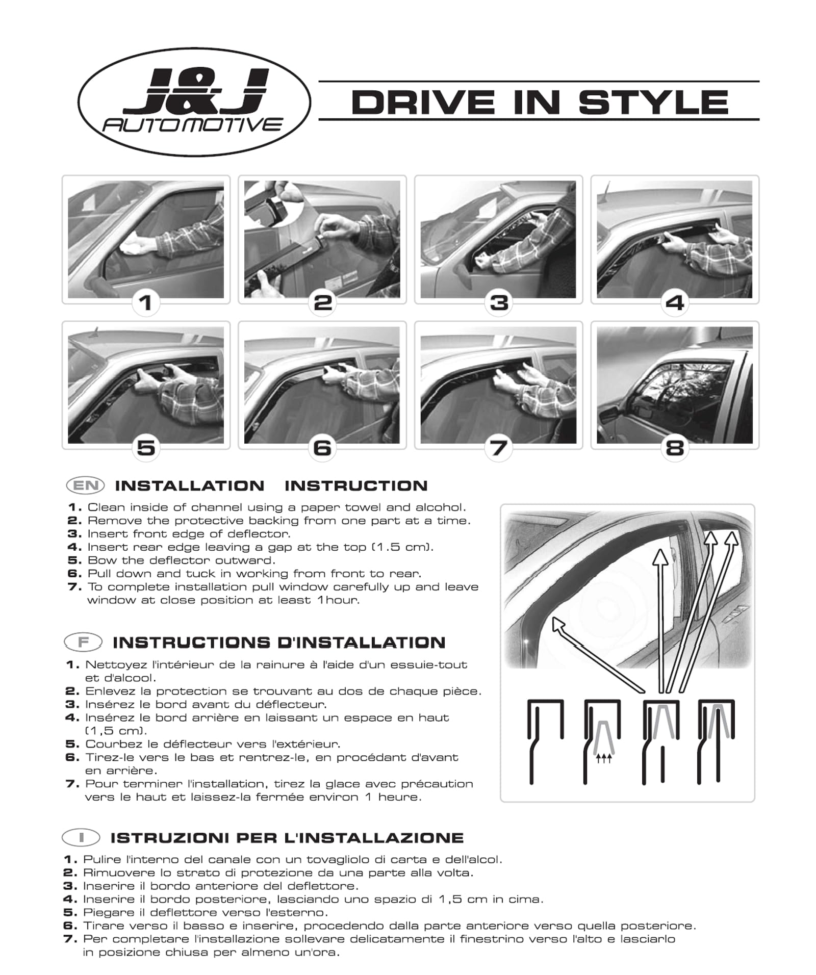 J&J AUTOMOTIVE Derivabrisas para TOYOTA Prius Plus 5 puerta 2011-2020 2 piezas
