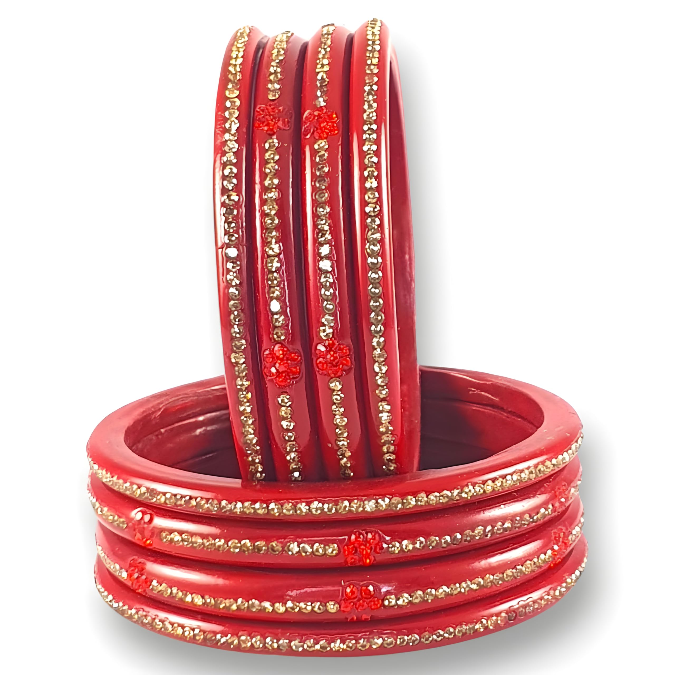 Praavya Lac Bangle Set For Women and Girls | Jaipuri Chudi Set | Rajasthani Traditional Handmade Lakh Set | Red Green Pink Blue Maroon | Set of 8 (Red, 2.4) (B0CMWYJH7F) Amazon Price History, Amazon Price Tracker