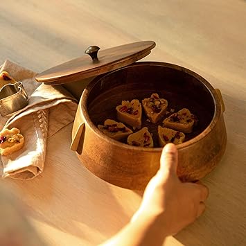 Ellementry Aranya Wood Brass Roti Box