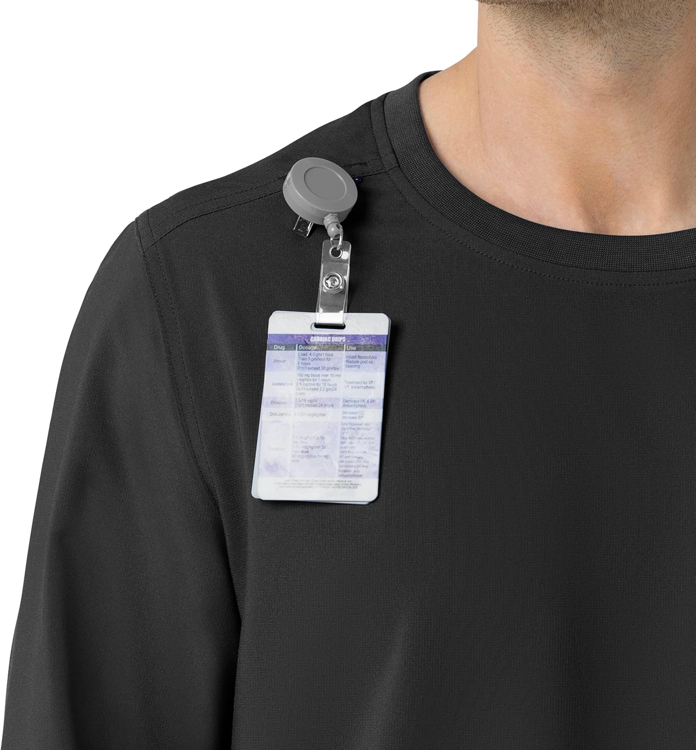 Carhartt Force Cross-Flex Scrubs for Men, Crew Neck Long Sleeve Scrub Top - Black, L - Image 10
