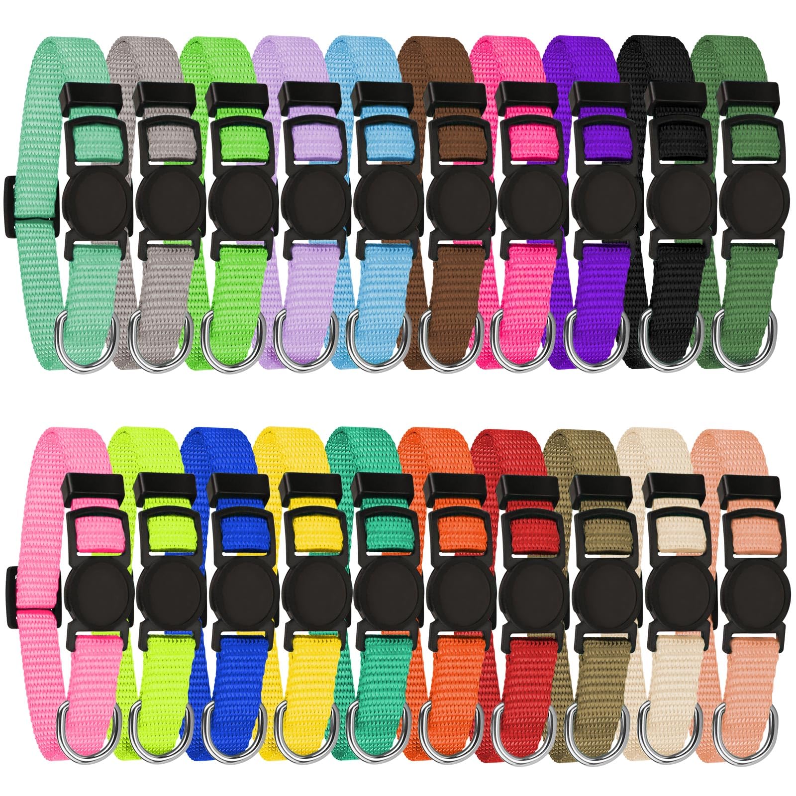 20 PCS Puppy Collars,Puppy Collars for Litter,Puppy Collars for Small Puppies,Nylon Breakaway Puppy ID Collars Whelping Collars Litter Collars(S)