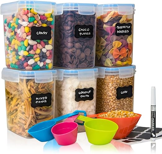 Deco Haus Vorratsdosen Set - 4x Luftdicht Mit Etiketten Für Küchen-Ordnung