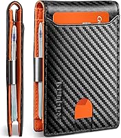 Vista 177 de RUNBOX - Carteras delgadas para hombre, cartera de piel con pinza para el dinero, cartera de bolsillo frontal con bloqueo RFID, tarjetero
