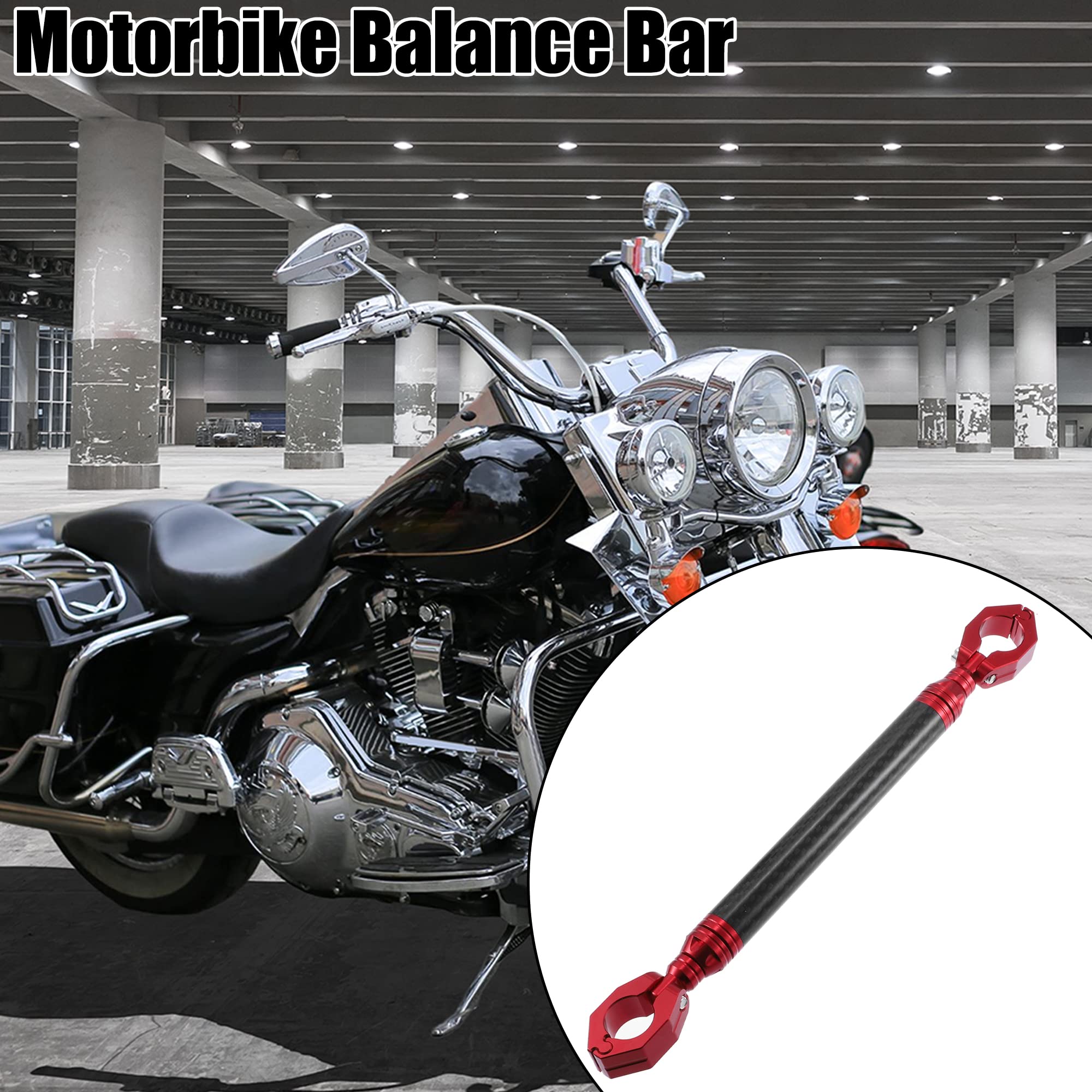 Barra Di Equilibrio Universale Per Manubrio Moto 22mm - Rinforzo In Lega Alluminio Nero