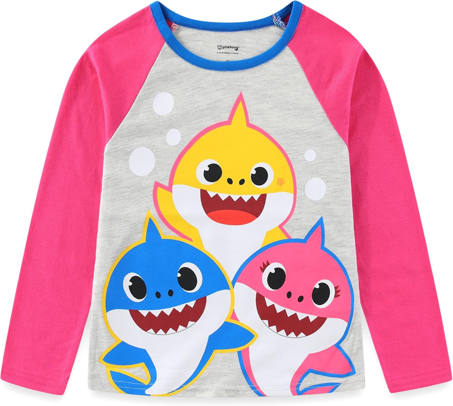 Nickelodeon Baby Shark Girls’ Long Sleeve Shirt and Jogger Set for Infant, Toddler and Little Kids – Pink/Grey - Image 2