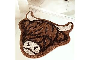 Highland Cattle Tufted Rug: Rustic Ranch Decor for Home