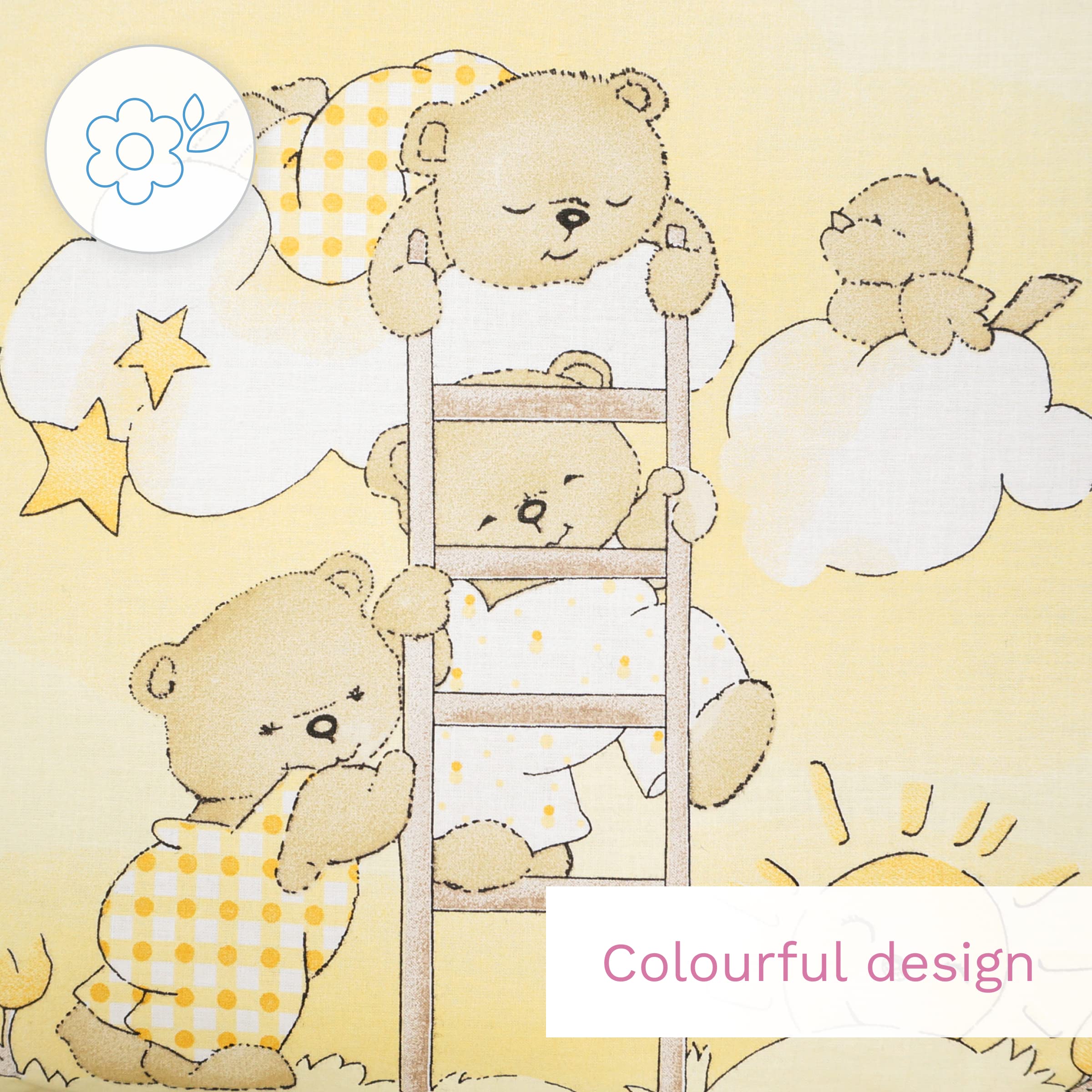 Baby Comfort Juego de Cama para Cuna 4 Piezas edredón y Funda nórdica 120x90 cm con Almohada y Funda de Almohada - diseño 3 (12 Meses+)