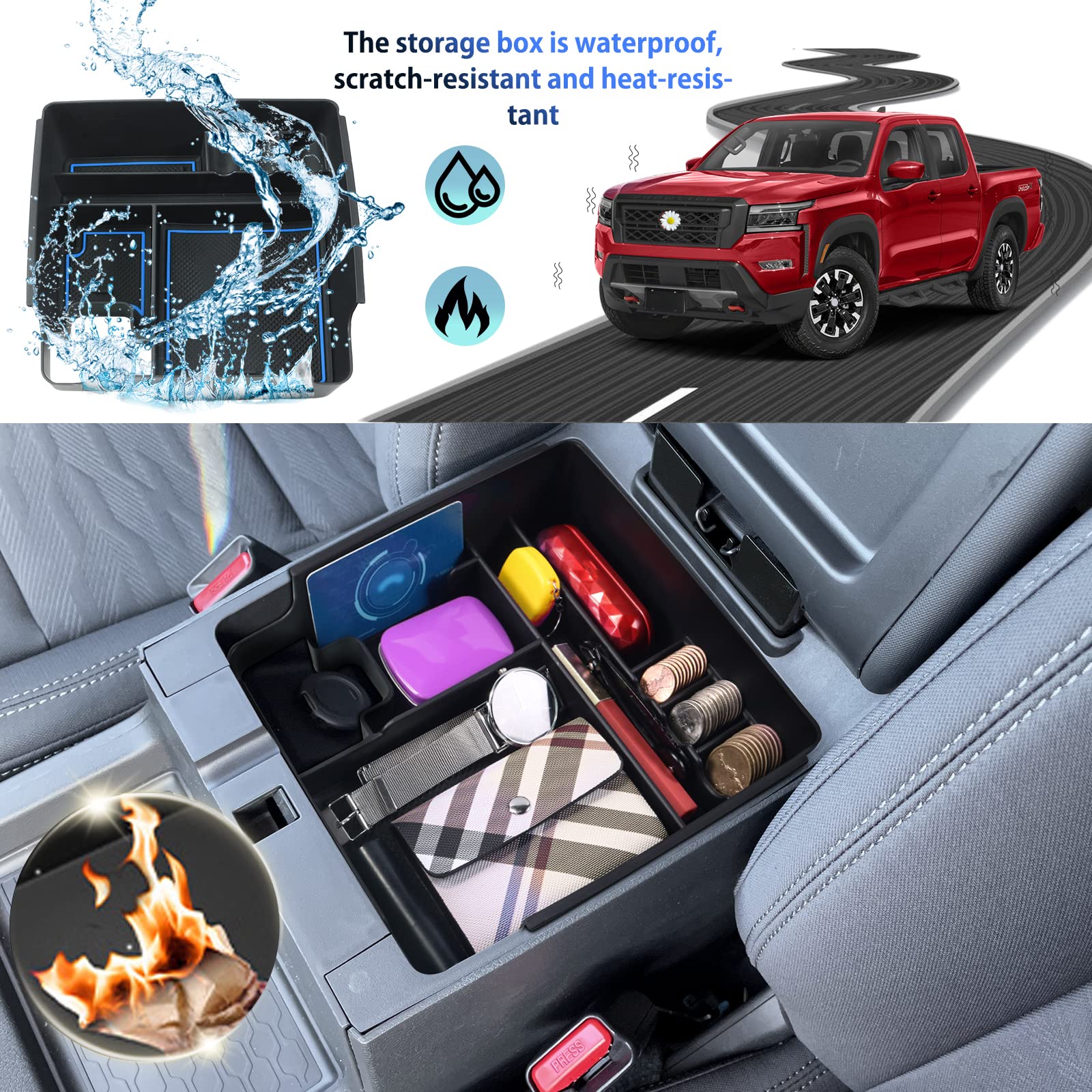 For 2023 2024 Nissan Frontier Center Console Organizer