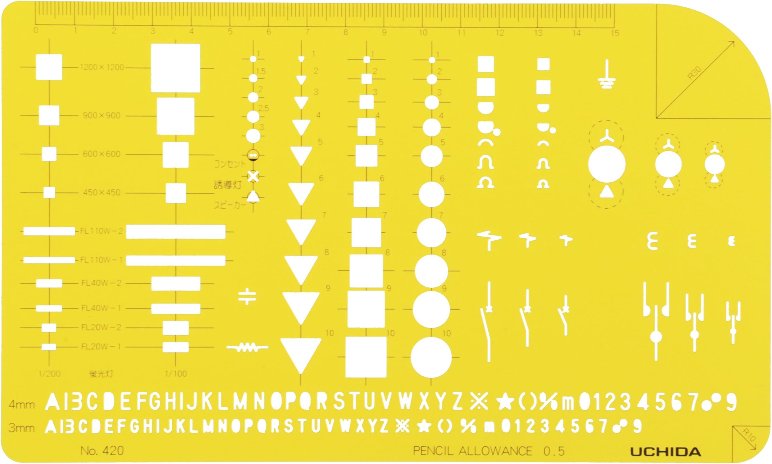 Uchida template No.420 electric sign ruler 012-0003 (japan import)
