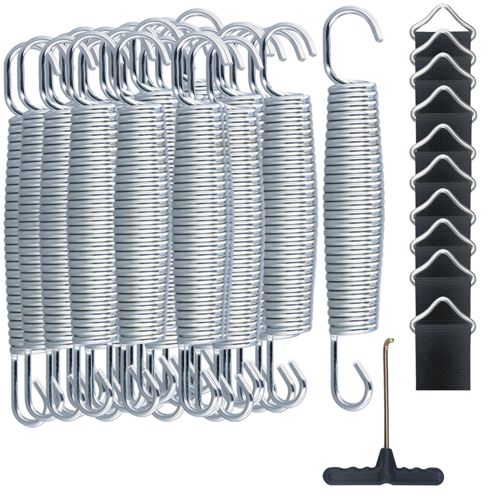 Confezione da 20 Molle per Trampolino, 14 cm, con 10 Ganci a T, Parti di Ricambio per Fissaggio Trampolino all'aperto