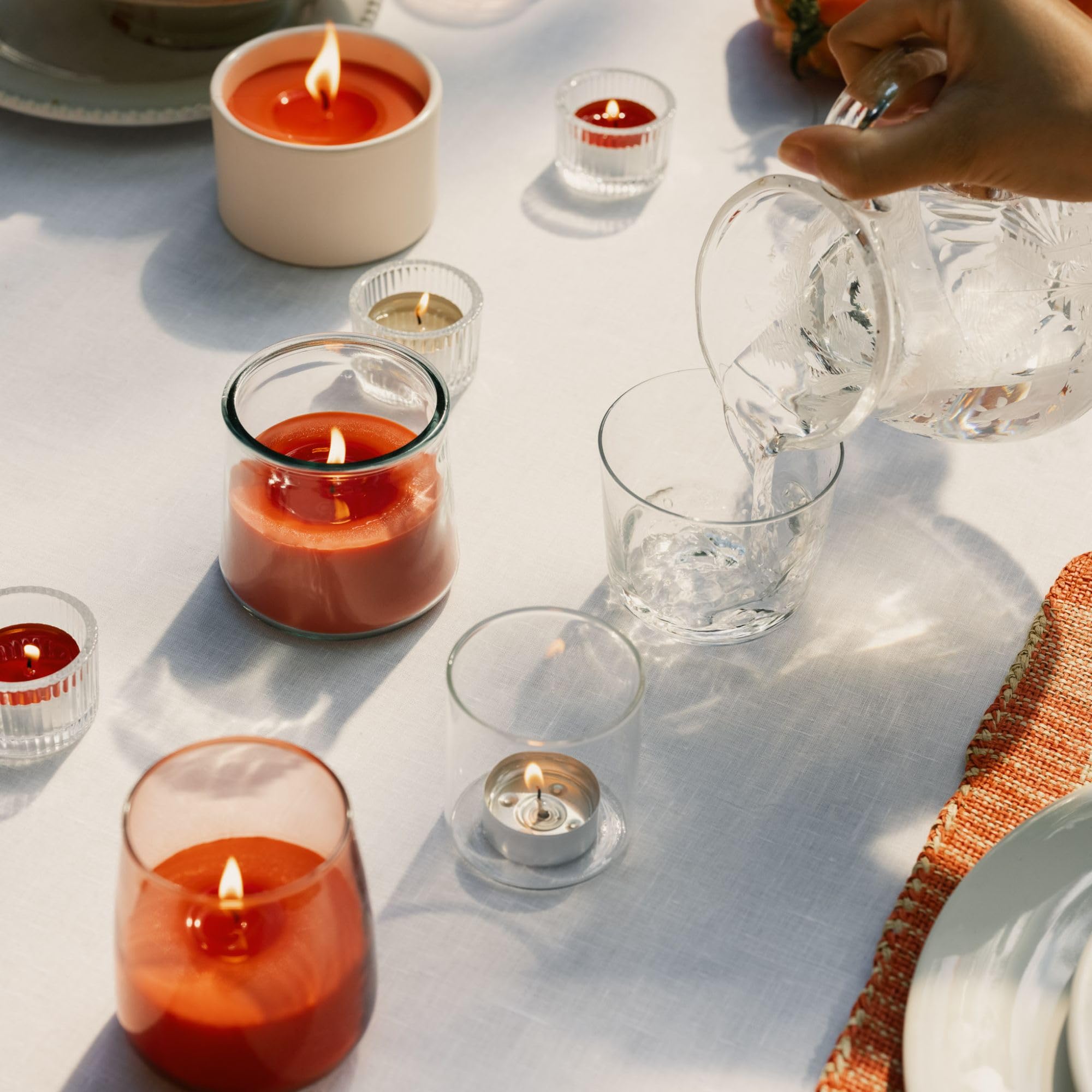 Spaas 10 Flachpackungen mit 18 Citronella-Teelichtern, ± 4,5 Stunden, Lebendiges Rot