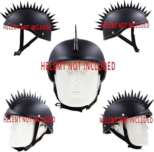 Miniatura 6 de Reflecive Punk Mohawk Warhawk - Accesorio de peluca de goma para esquí, patinaje, bicicleta, motocicleta, scooter, casco de motocicleta (Zigzag,