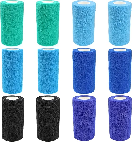 KEQCQE Cohesive Bandage Self Adherent Wrap Athletic Tape Breathable Vet Tape First Aid Tape for Dogs Cats Horses Birds & Wrist Healing Ankle Sprain Swelling - 3