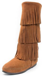 Minnetonka Women's 3-Layer Fringe Boot,Brown,7 M US Price In India