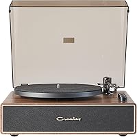 Vista 1 de Crosley CR6046A-WAGL Stave 2-Speed Bluetooth Record Player Turntable with Built-in Speakers, Walnut