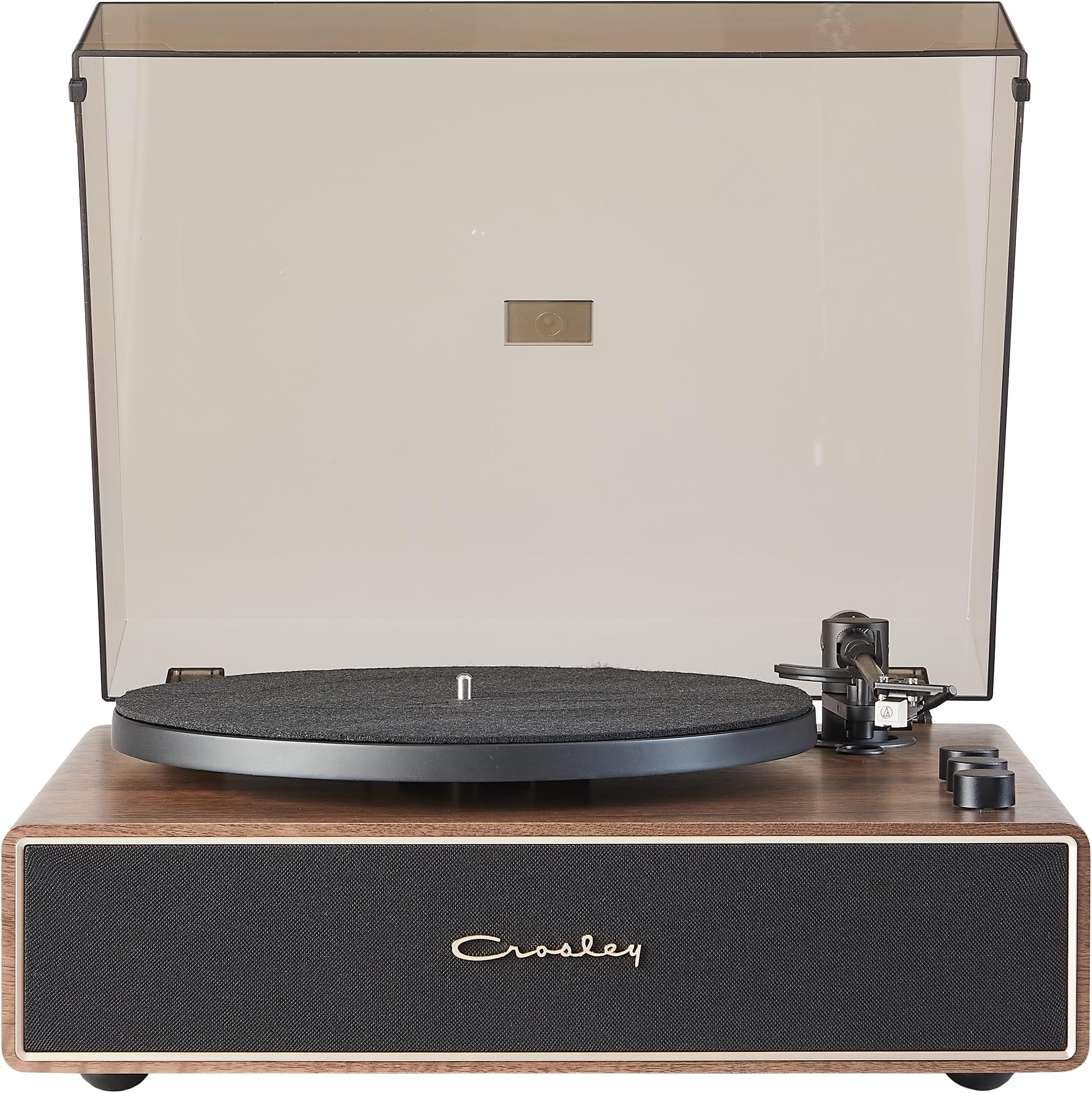 CR6046A-WAGL Stave 2-Speed Bluetooth Record Player Turntable with Built-in Speakers, Walnut