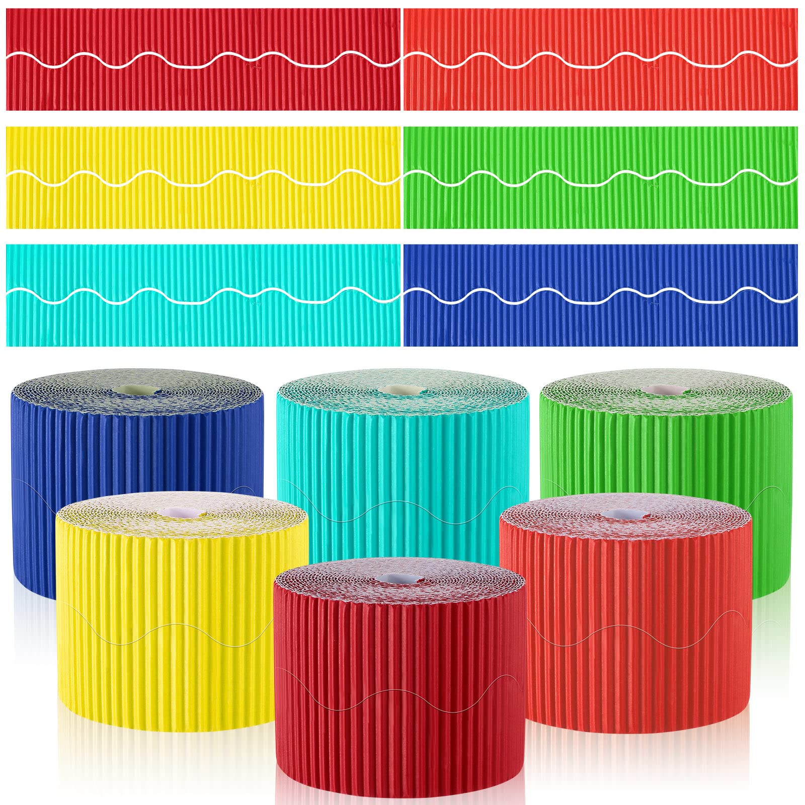 Frise décorative en papier ondulé de 90 m multicolore pour bordure de tableau