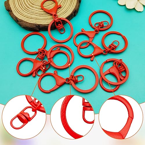 Miniatura 4 de 30 llaveros con cierre de langosta para fabricación de joyas, broches de metal giratorios con cierres giratorios, clips de gancho, anillo de llavero