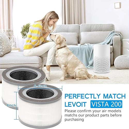 Miniatura 2 de Vista 200 Filtro de repuesto compatible con LEVOIT Vista 200 Air Puri Fier, 3 en 1 H13 True HEPA de repuesto, compatible con pieza #Vista 200-RF
