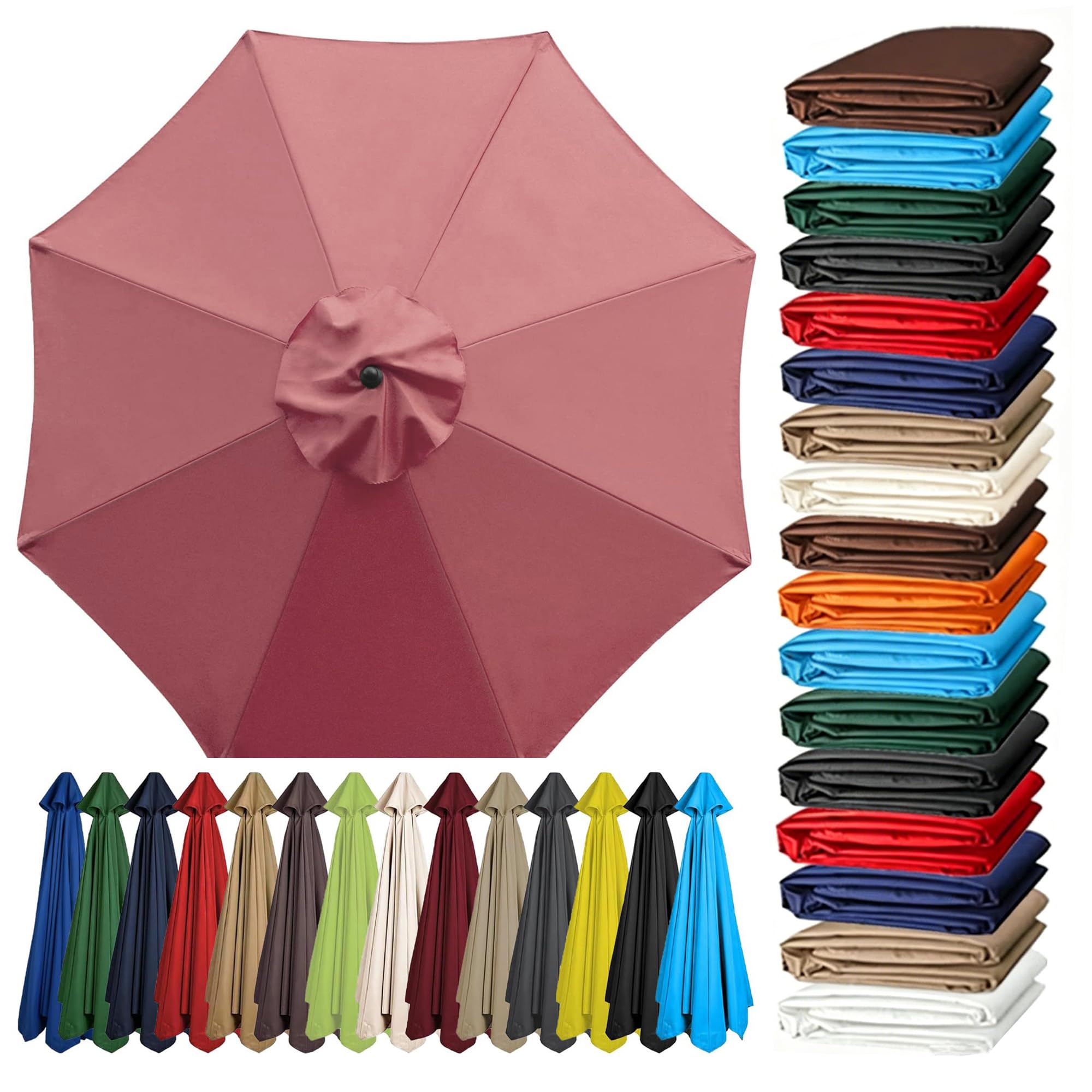 2m-3.5m 6/8 Arms Replacement Parasol Canopy,Garden Umbrella Replacement Cover,Patio Replacement Cover For Garden Parasol Umbrella Canopy,Replacement Fabric,Weatherproof Patio Parasol Umbrella