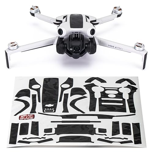 Wrapgrade Skin Compatible con DJI Mini 4 Pro - Accent Color (Black Bumpy Camo)