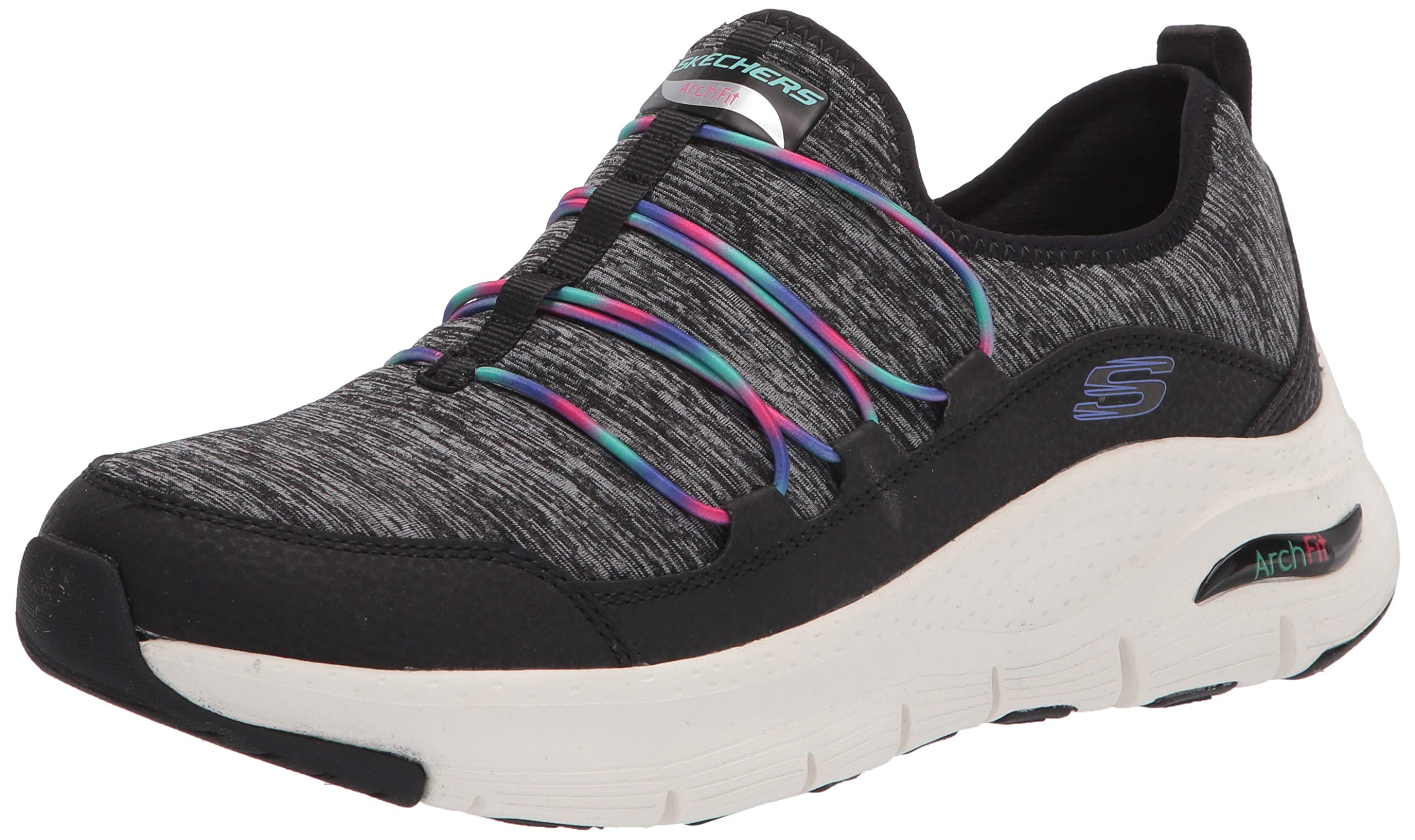 Skechers Womens Arch FIT - Rainbow View Black/Multi Sneaker - 7 UK (149061) (B07XVSYC87) Amazon Price History, Amazon Price Tracker