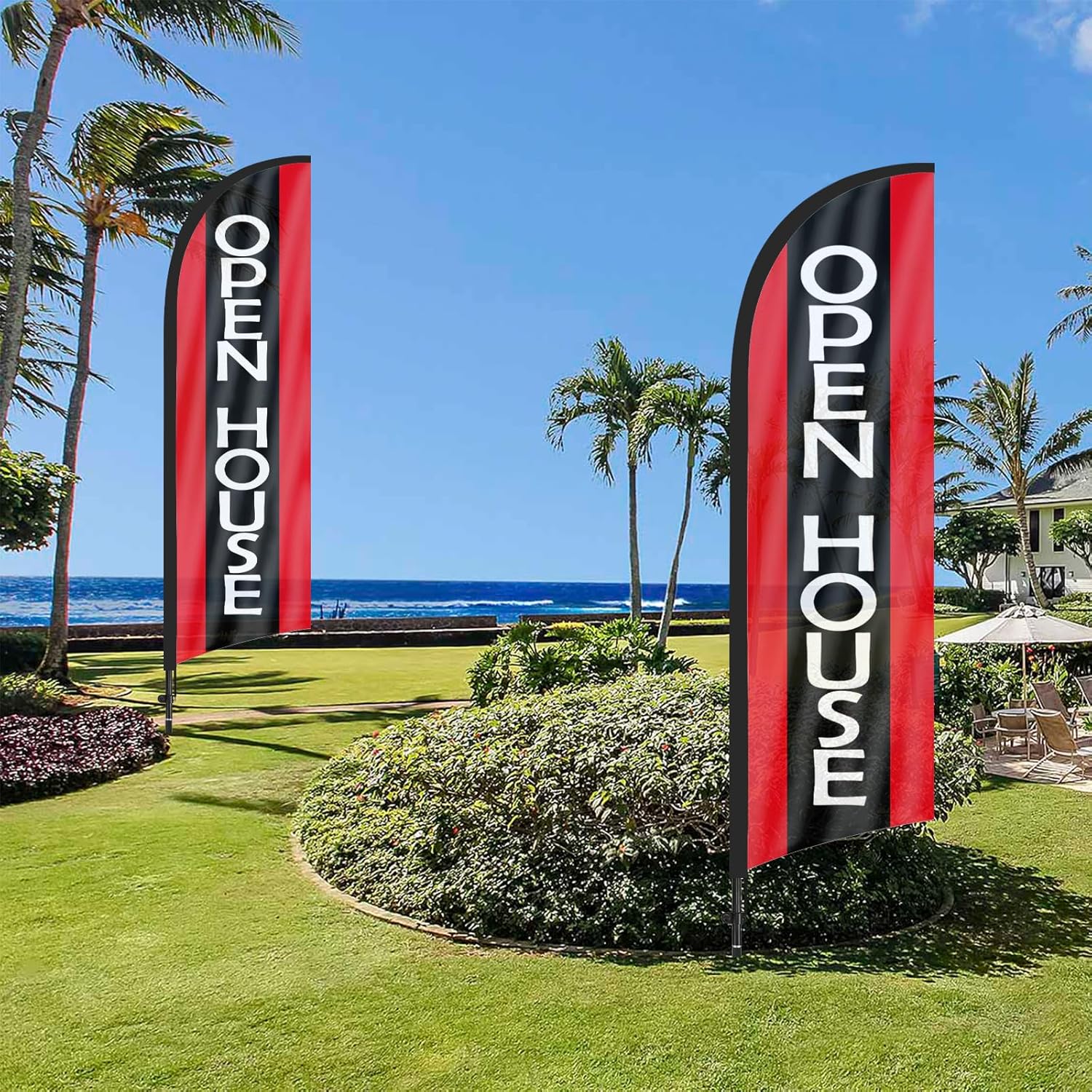 Open House Flags for Real Estate Agents With Pole Kit and Ground Stake 8Ft, Signs for Outside, Flag Sign Banner (Black) - Image 7