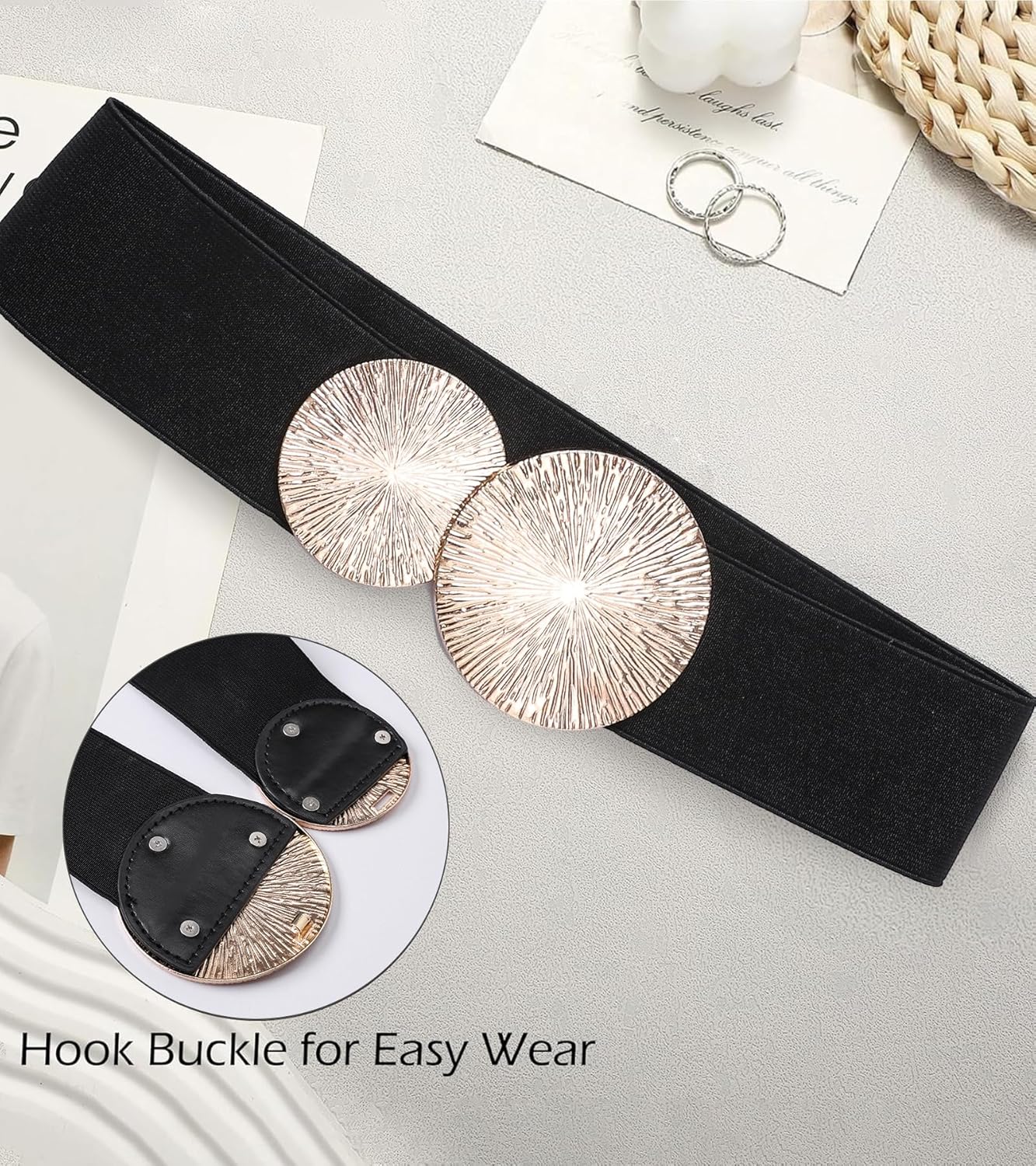 Women Wide Stretchy Waist Belts Elastic Vintage Cinch Belt Waistband for Dresses - Image 4