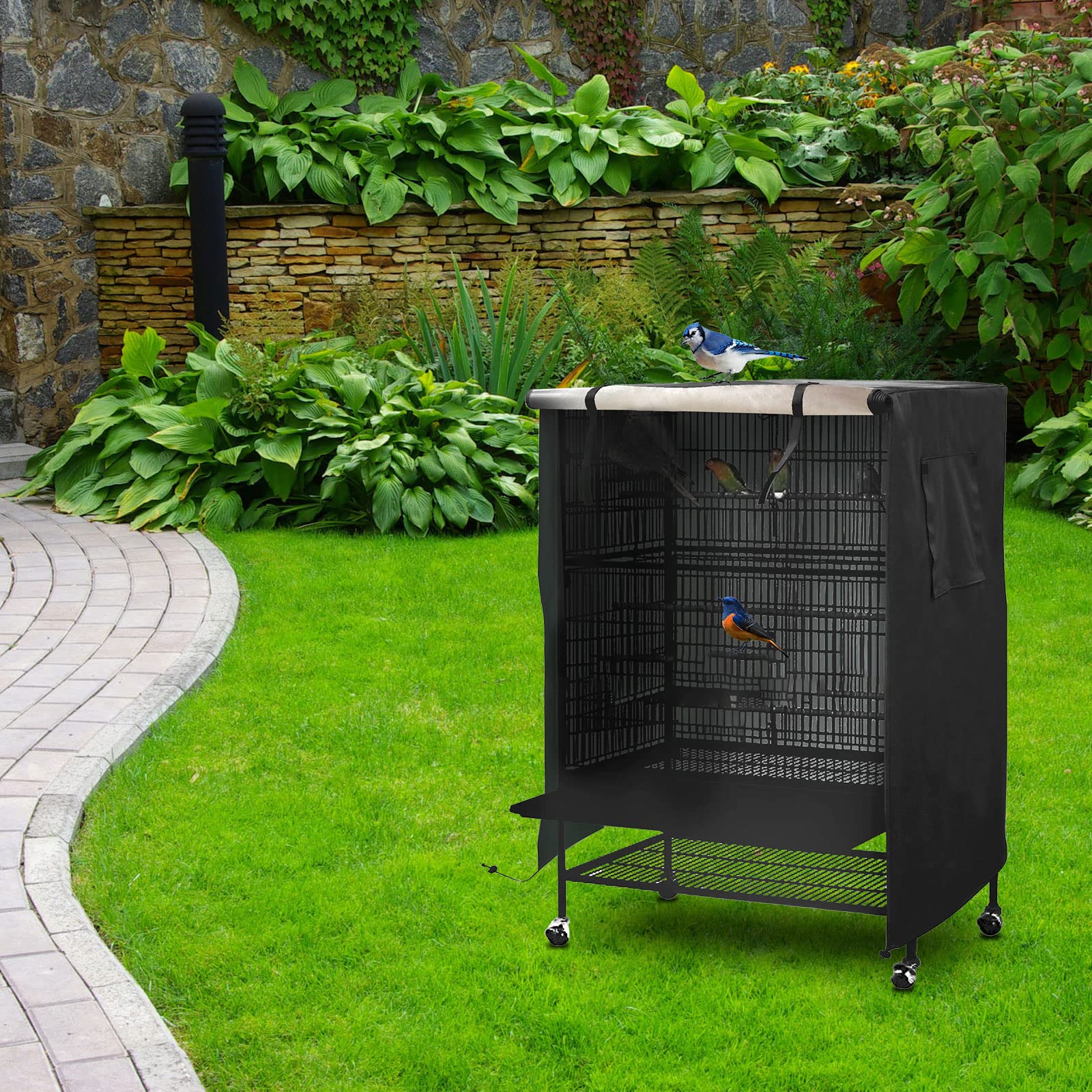 Housse de cage à oiseaux imperméable et solaire pour perroquet, extra large, fournitures pour animaux domestiques, housses de cage à oiseaux pour perruches, perruches, aras, 130 x 96 x 59