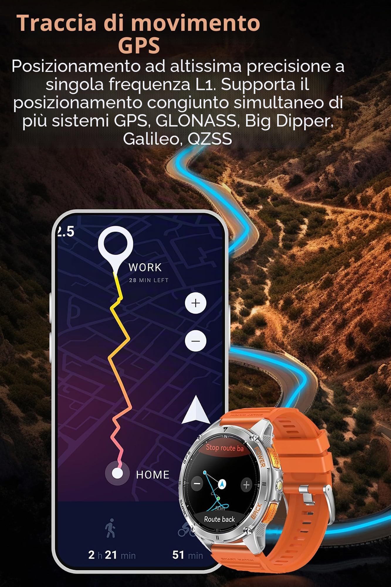 Orologio GPS da uomo, militare, sportivo, con bussola, altimetro, barometro, orologio da fitness, frequenza cardiaca, pressione sanguigna, contapassi, orologio da corsa all'aperto, torcia a LED